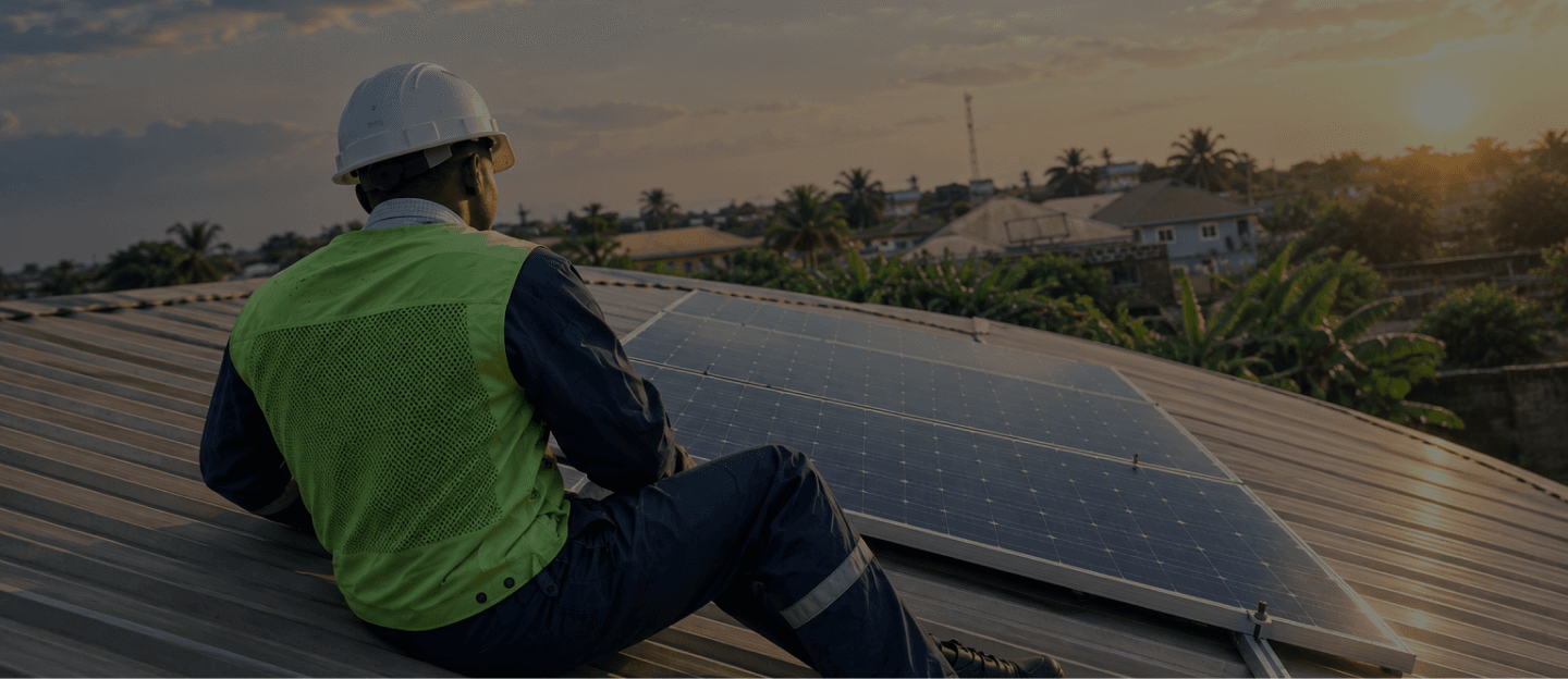 Safebox engineer installing solar panels